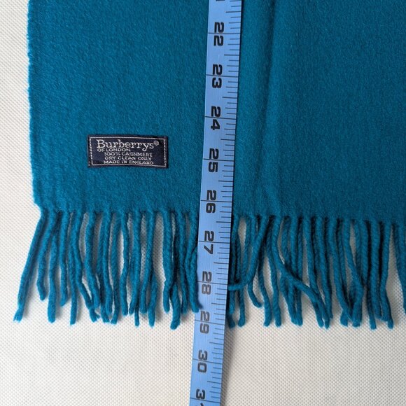 BURBERRY London Vintage Solid Knit 100% Cashmere Neck Warmer Blue SCARF - Picture 6 of 7